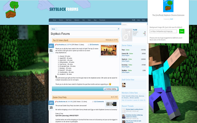 Skyblock  from Chrome web store to be run with OffiDocs Chromium online