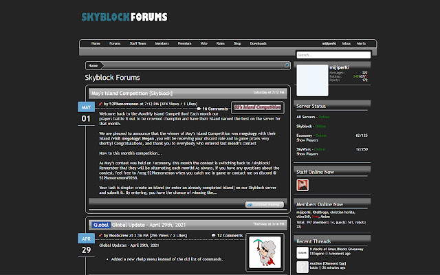 SkyblockDarkMode  from Chrome web store to be run with OffiDocs Chromium online