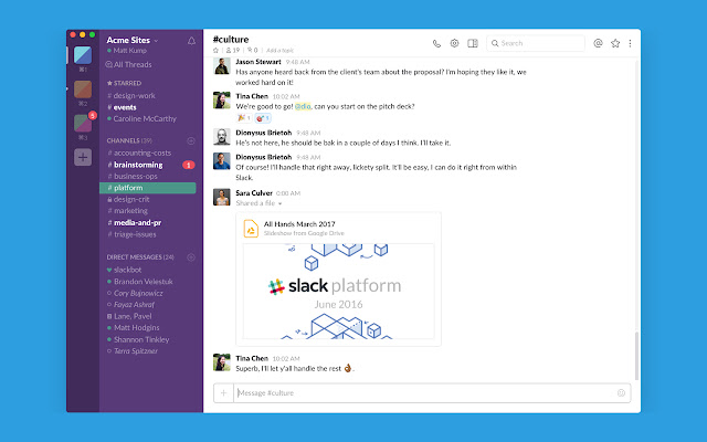 Slack  from Chrome web store to be run with OffiDocs Chromium online