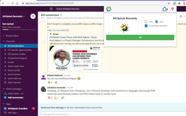 Slack Members Extractor  from Chrome web store to be run with OffiDocs Chromium online