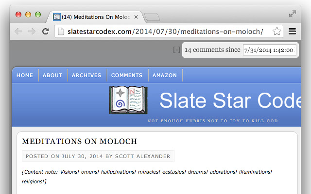 SlateStarComments  from Chrome web store to be run with OffiDocs Chromium online