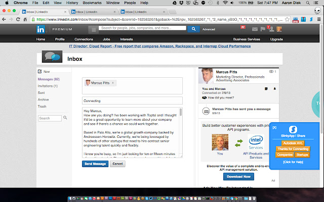 SlinkyApp Templates for LinkedIn  from Chrome web store to be run with OffiDocs Chromium online