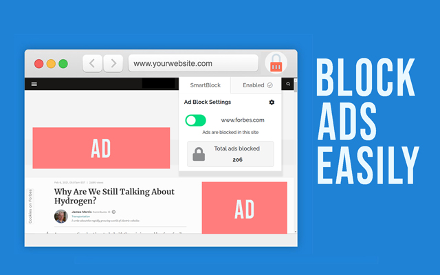 SmartBlock Adblocker  from Chrome web store to be run with OffiDocs Chromium online