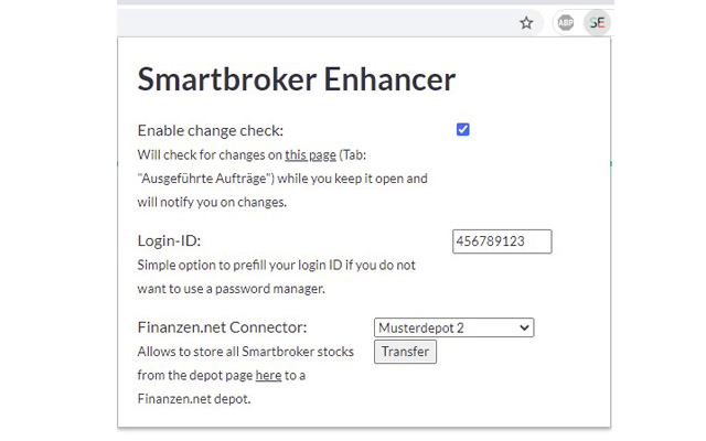 Smartbroker Enhancer  from Chrome web store to be run with OffiDocs Chromium online