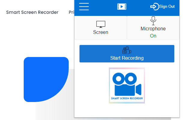 Smart Screen Recorder  from Chrome web store to be run with OffiDocs Chromium online