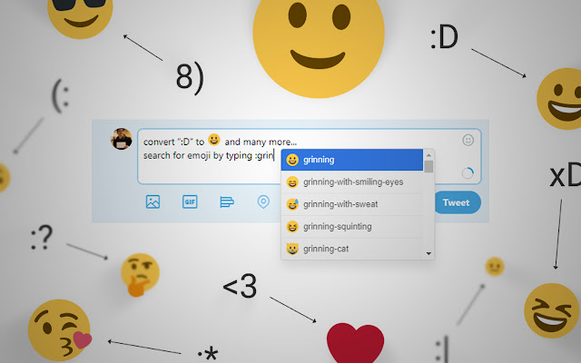 Smiley Caret: Text to Emoji  from Chrome web store to be run with OffiDocs Chromium online