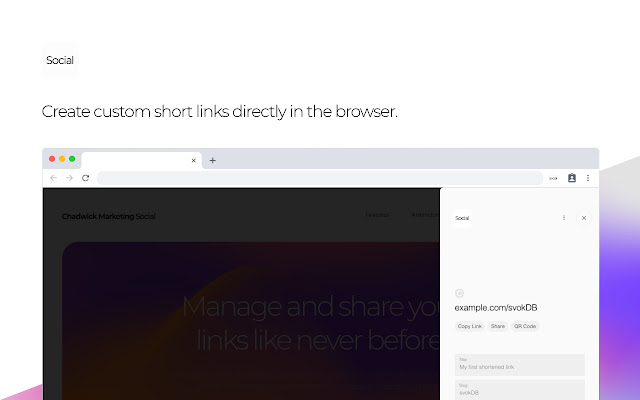 Social  from Chrome web store to be run with OffiDocs Chromium online