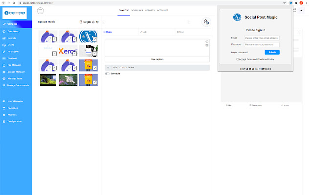 Social Post Magic  from Chrome web store to be run with OffiDocs Chromium online