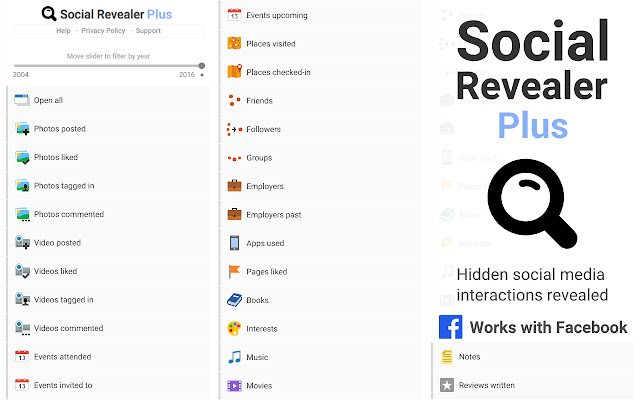 Social Revealer Plus  from Chrome web store to be run with OffiDocs Chromium online