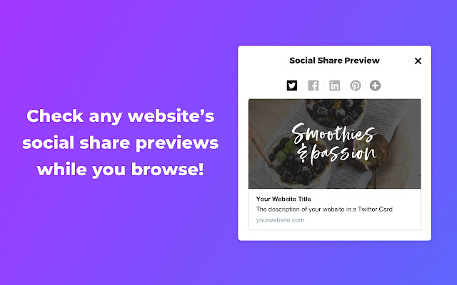 Social Share Preview  from Chrome web store to be run with OffiDocs Chromium online