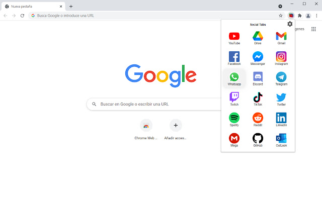 Social Tabs  from Chrome web store to be run with OffiDocs Chromium online