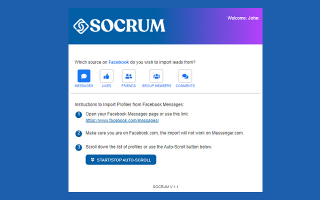 SOCRUM  from Chrome web store to be run with OffiDocs Chromium online