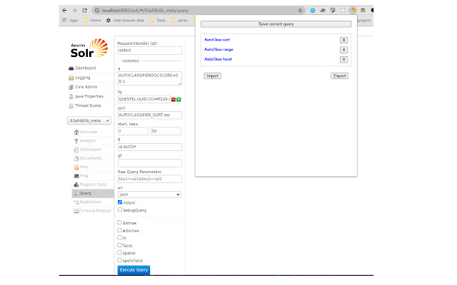 Solr 4.1 helper  from Chrome web store to be run with OffiDocs Chromium online