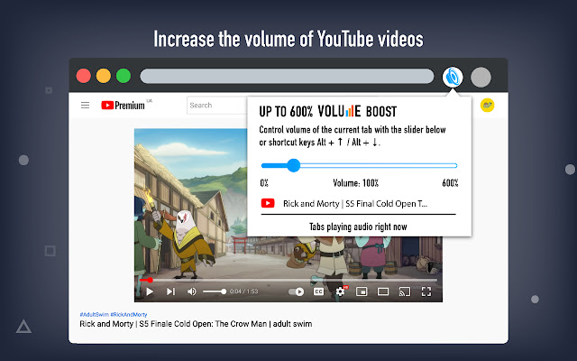 Sound booster Increase audio volume  from Chrome web store to be run with OffiDocs Chromium online