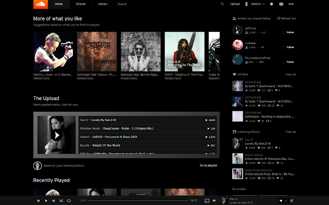 SoundCloud DeepDark  from Chrome web store to be run with OffiDocs Chromium online