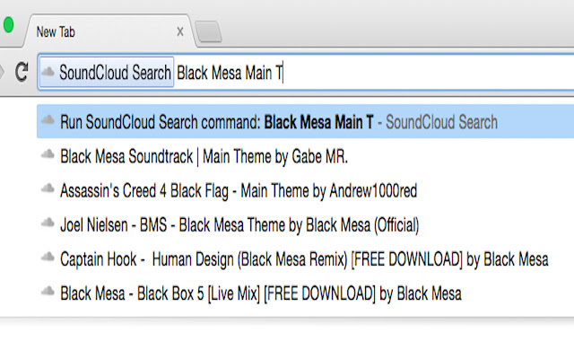 SoundCloud Search  from Chrome web store to be run with OffiDocs Chromium online