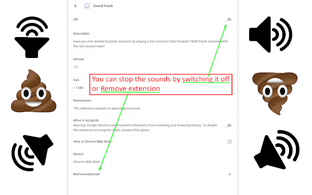 Sound Prank  from Chrome web store to be run with OffiDocs Chromium online