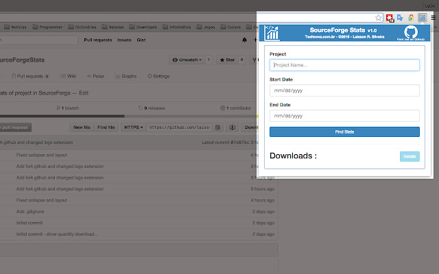 SourceForge Stats  from Chrome web store to be run with OffiDocs Chromium online
