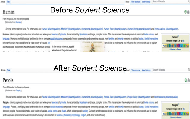 Soylent Science  from Chrome web store to be run with OffiDocs Chromium online