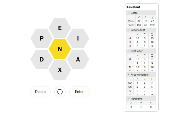 Spelling Bee Assistant  from Chrome web store to be run with OffiDocs Chromium online