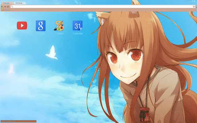 Spice and Wolf blue sky theme 1920x1080  from Chrome web store to be run with OffiDocs Chromium online