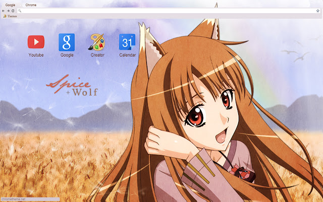 Spice and Wolf Holo theme 1366X768  from Chrome web store to be run with OffiDocs Chromium online