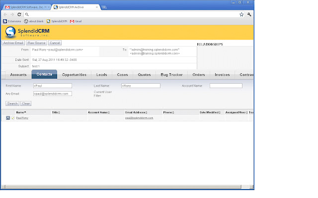 SplendidCRM Extension  from Chrome web store to be run with OffiDocs Chromium online