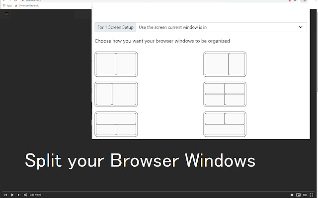 Split Screen for Google Chrome  from Chrome web store to be run with OffiDocs Chromium online