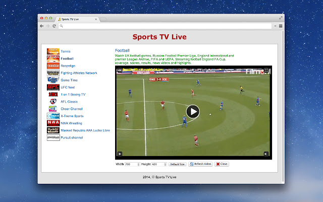 Sports TV Live  from Chrome web store to be run with OffiDocs Chromium online