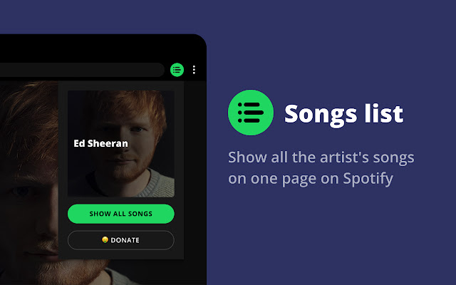 Spotify artists all songs  from Chrome web store to be run with OffiDocs Chromium online