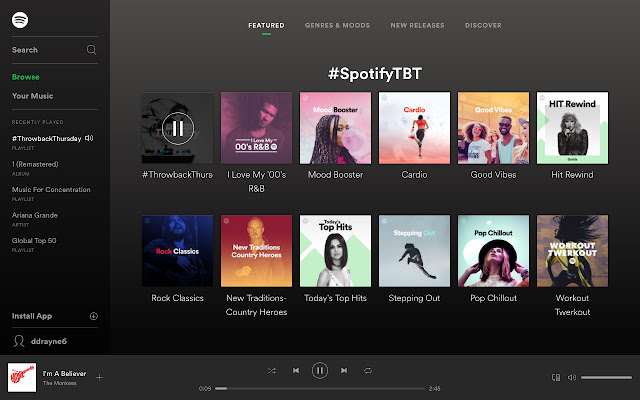 Spotify Music for every moment  from Chrome web store to be run with OffiDocs Chromium online