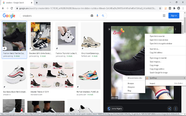 SpotShop  from Chrome web store to be run with OffiDocs Chromium online