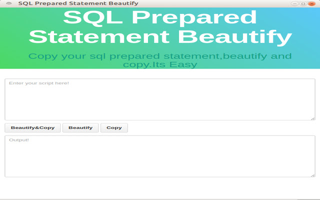 SQLPrepareStatementPertify  from Chrome web store to be run with OffiDocs Chromium online