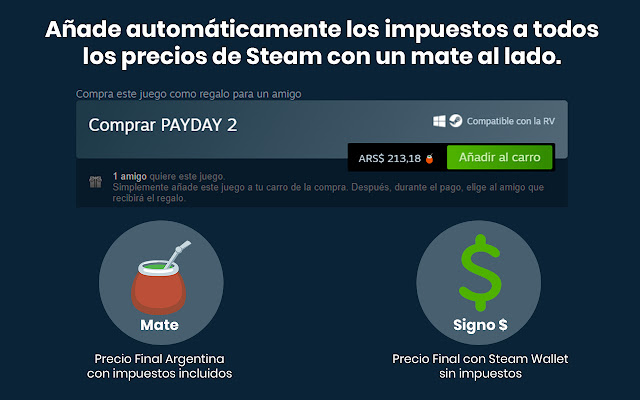 Steamcito: Steam con impuestos Argentina 2022  from Chrome web store to be run with OffiDocs Chromium online