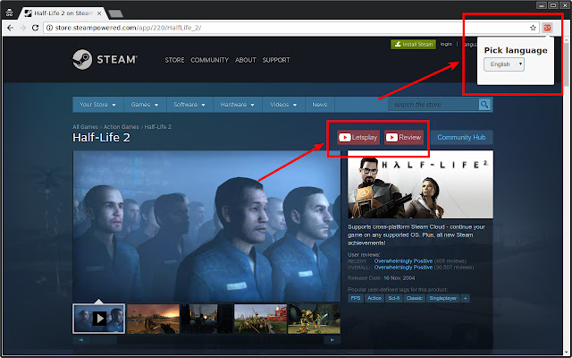 Steam Youtube Links  from Chrome web store to be run with OffiDocs Chromium online