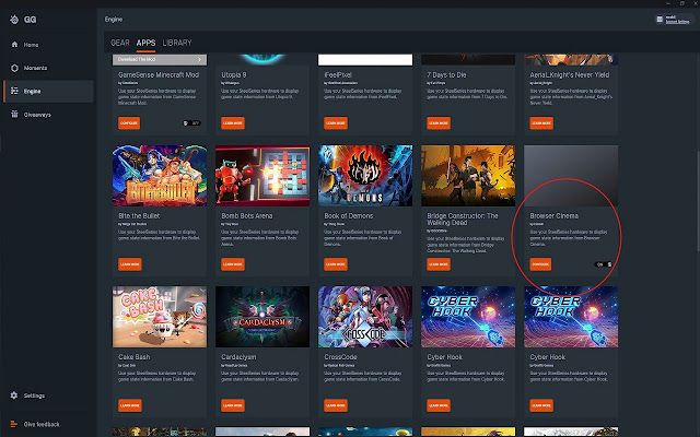 SteelSeries Browser Cinema  from Chrome web store to be run with OffiDocs Chromium online