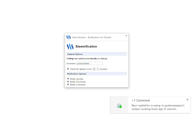 Steemification Notifications for Steemit  from Chrome web store to be run with OffiDocs Chromium online