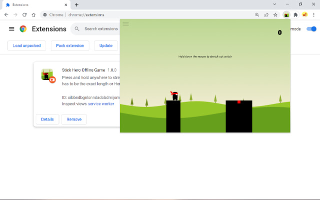 Stick Hero Offline Game  from Chrome web store to be run with OffiDocs Chromium online