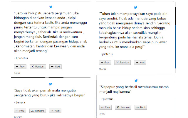 Stoic Quotes Indonesia  from Chrome web store to be run with OffiDocs Chromium online