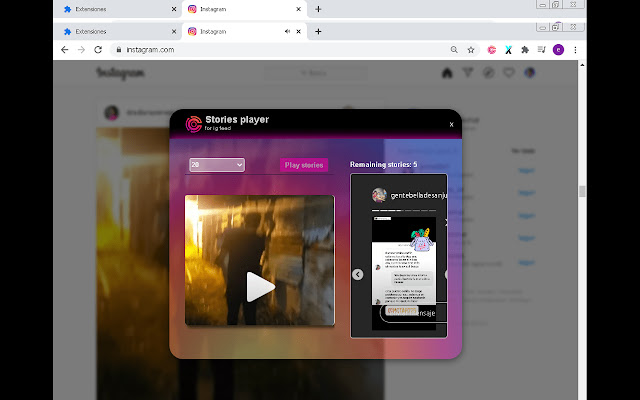 Stories player  from Chrome web store to be run with OffiDocs Chromium online