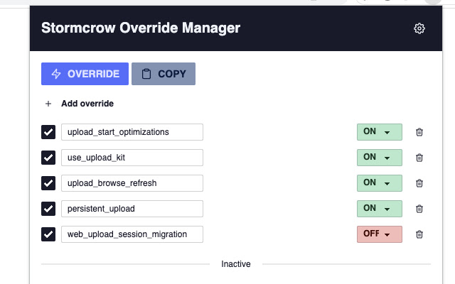 Stormcrow Override Manager (Beta)  from Chrome web store to be run with OffiDocs Chromium online