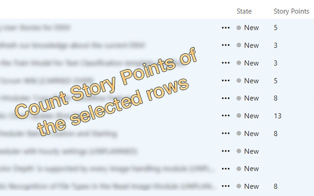 Story Point counter for TFS  from Chrome web store to be run with OffiDocs Chromium online