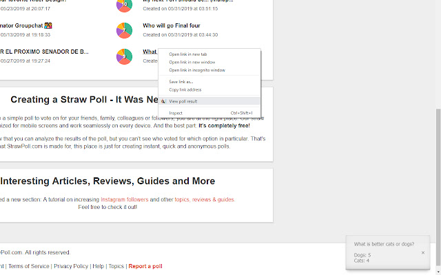 Straw Poll Viewer  from Chrome web store to be run with OffiDocs Chromium online