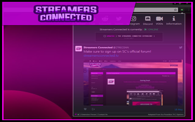 Streamers Connected  from Chrome web store to be run with OffiDocs Chromium online