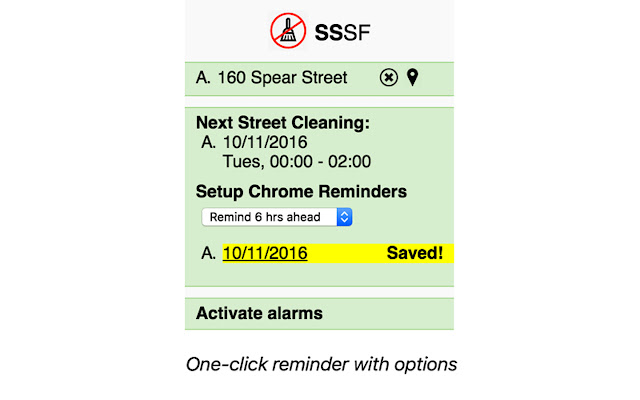 StreetSweepSF  from Chrome web store to be run with OffiDocs Chromium online