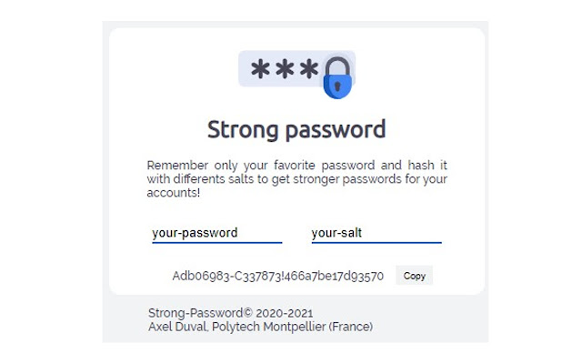 Strong Password  from Chrome web store to be run with OffiDocs Chromium online