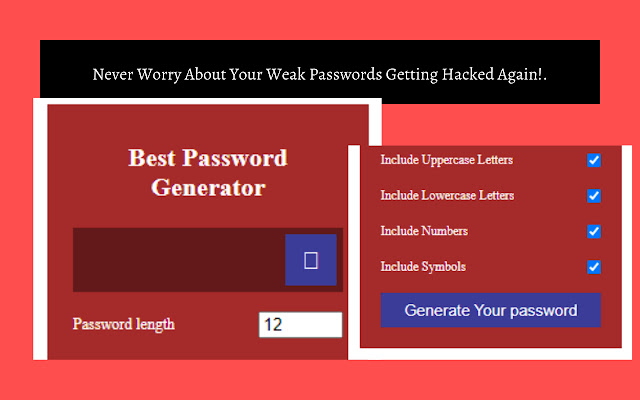 Strong Password Generator  from Chrome web store to be run with OffiDocs Chromium online