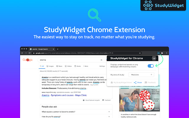 ক্রোম ওয়েব স্টোর থেকে StudyWidget Chrome এক্সটেনশন OffiDocs Chromium অনলাইনে চালানো হবে