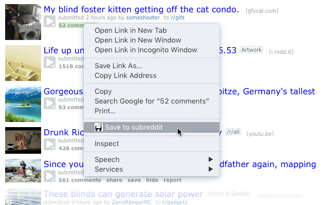 Subreddit Bookmarks  from Chrome web store to be run with OffiDocs Chromium online