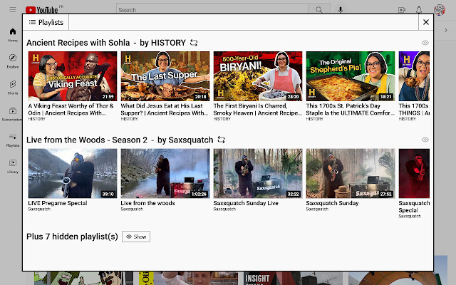 Subscribe to YouTube Playlists  from Chrome web store to be run with OffiDocs Chromium online